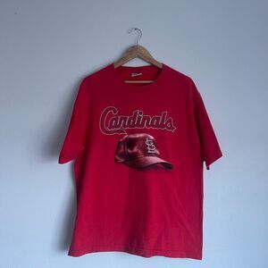 Vintage Lee‎ Sport Saint Louis Cardinals Hat Motif Baseball T-Shirt